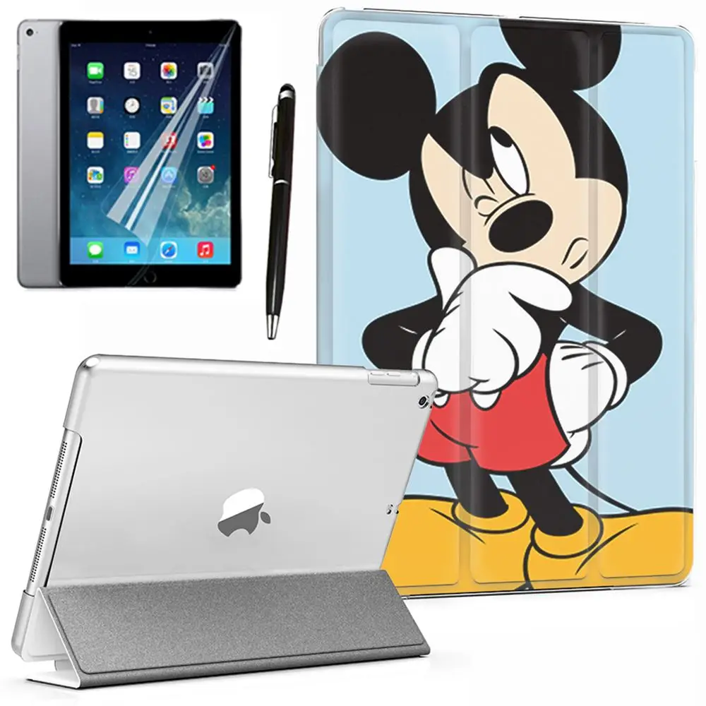 

Cartoon Mickey Mouse Thinking PU Leather Smart Case Cover For iPad Mini 1 2 3 4 5 6 Generation Air 9.7" 2018 Pro 10.5" 11" 12.9"