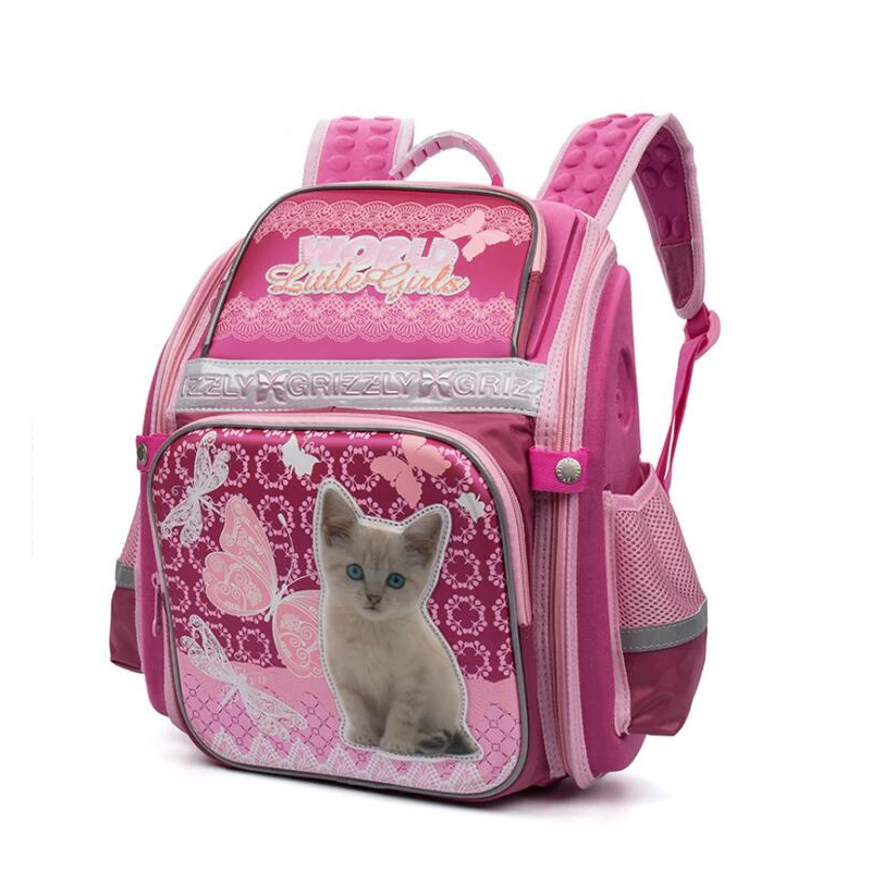 Рюкзак для детей 1-4 лет, школьные сумки для девочек-подростков, сумка для книг с рисунком кота, собаки, водонепроницаемый нейлоновый ортопедический рюкзак