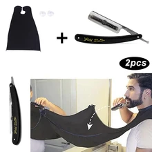 2 шт. парикмахерские инструменты для бритья Бритва для волос винтажный черный складной нож для бритья из нержавеющей стали для удаления волос прямой держатель для бритвы