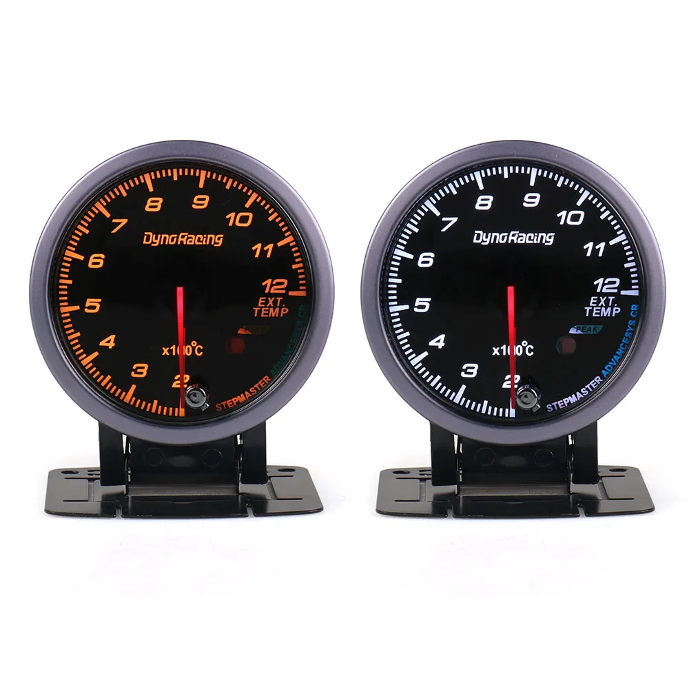 Dynoracing 60MM Exhaust Gas temp gauge White/Amber light with peak function 200-1200C EGT Gauge Car meter BX101485 car gauge exhaust temperature sensor