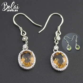 

Bolai Color Changing Zultanit Dangle Earrings S925 Sterling Silver Nano Diaspore Gemstone Jewelry Women's Christmas Best Gift
