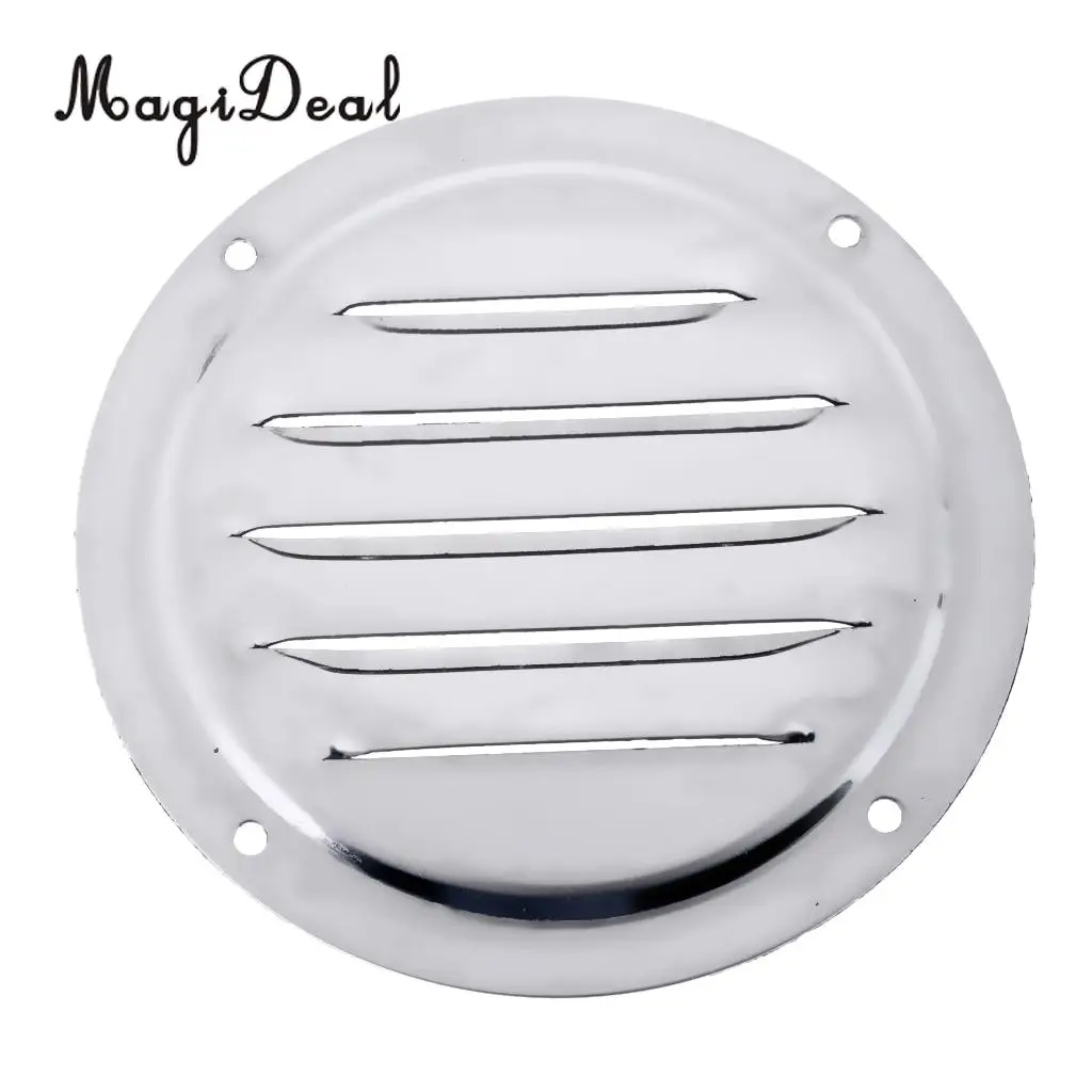 

MagiDeal 4" Round Stainless Steel 5 Slot Louvered Vent Cover Louver Ventilation Marine Boat Yacht Caravan Courtyard Accessories
