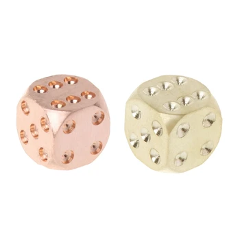 

OOTDTY Copper Alloy Dice Polyhedral Metal Solid Club Bar Game Tool Lucky Brass Dices Metal Dice