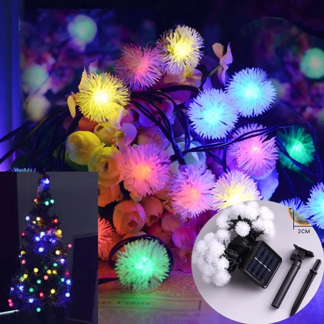 Solar Xmas Led Fair Lights Chuzzle Ball Festival Christmas Solar Xmas Led Fair Lights Chuzzle Ball Festival Christmas Lighting Outdoor Garden Patio 30led New Year Party