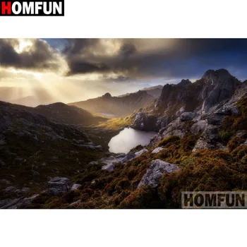 

HOMFUN Full Square/Round Drill 5D DIY Diamond Painting "Mountain scenery" 3D Embroidery Cross Stitch 5D Home Decor Gift A17368
