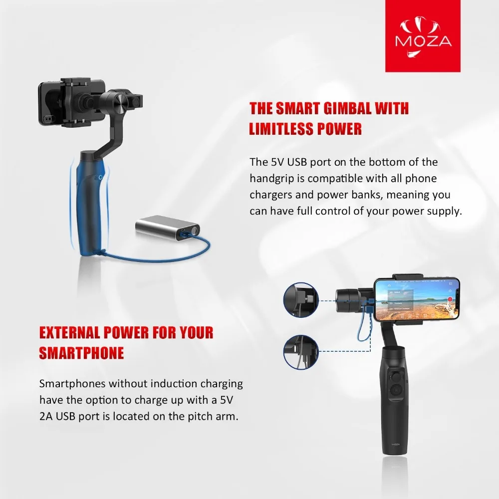 MOZA MINI MI 3-Axis Handheld Stabilizer Gimbal for Smart phone iPhone X 8 Plus 8 7 Samsung S9 S8 S7 with Maximum Payload 300g
