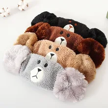 LNRRABC медведь мультфильм плюшевые теплые наушники для защиты ушей милые половина зимы хлопок Смешные маски для лица для женщин