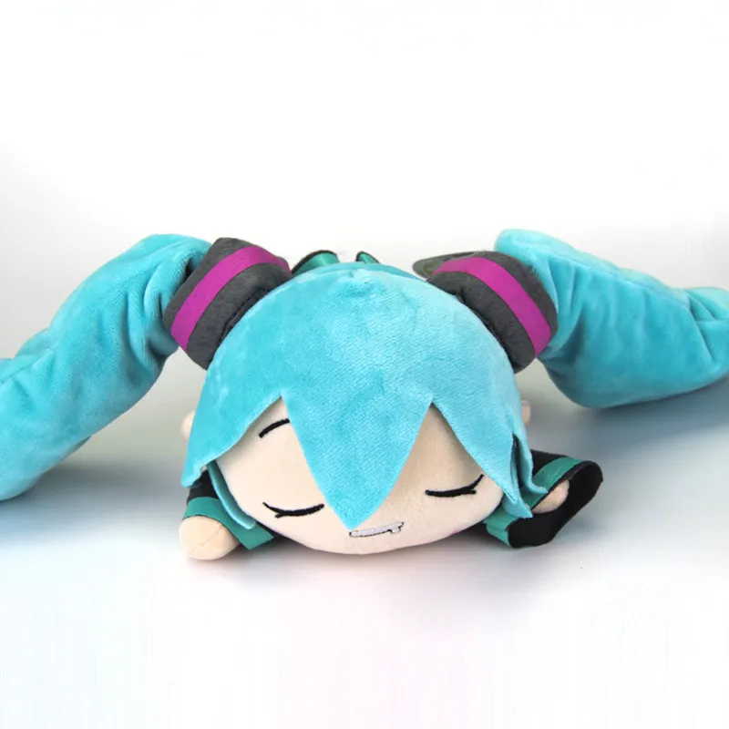 Hatsune Miku Plush Dolls 2019 Smiling Lying Vocaloid Miku Peluche Toys Japan Anime Kids Friends Cosplay Toy Gift 25cm (3)