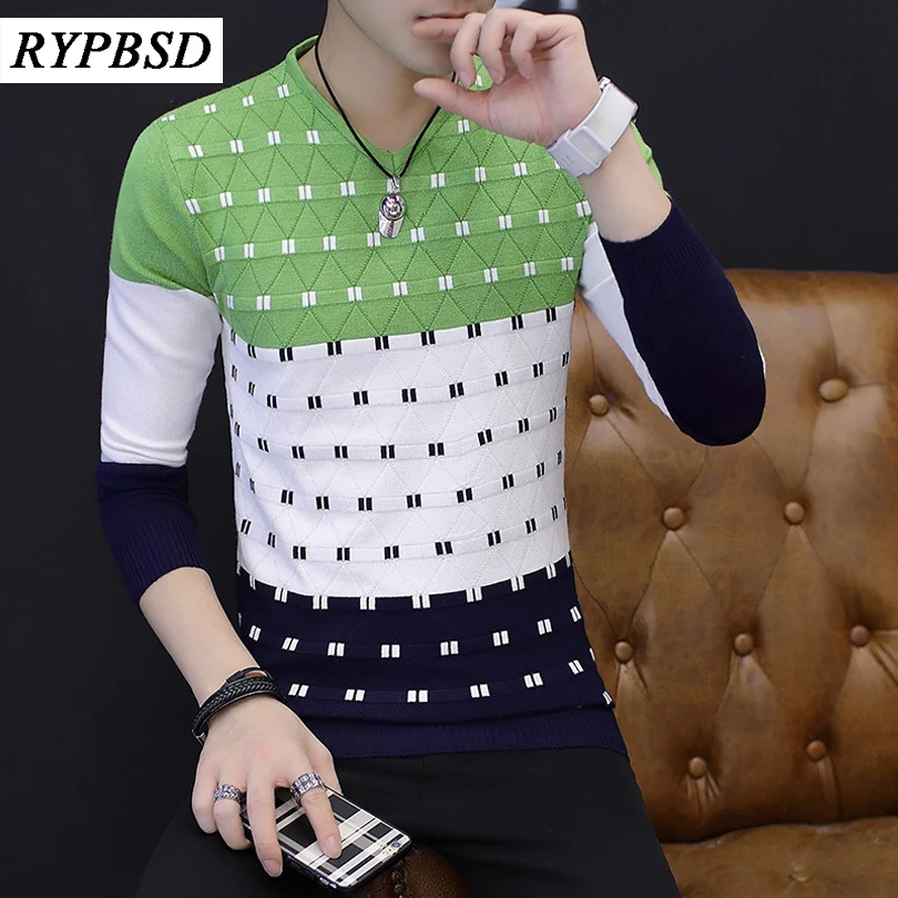 2017 Spring Autumn Pullover font b Men b font V Neck font b Sweater b font