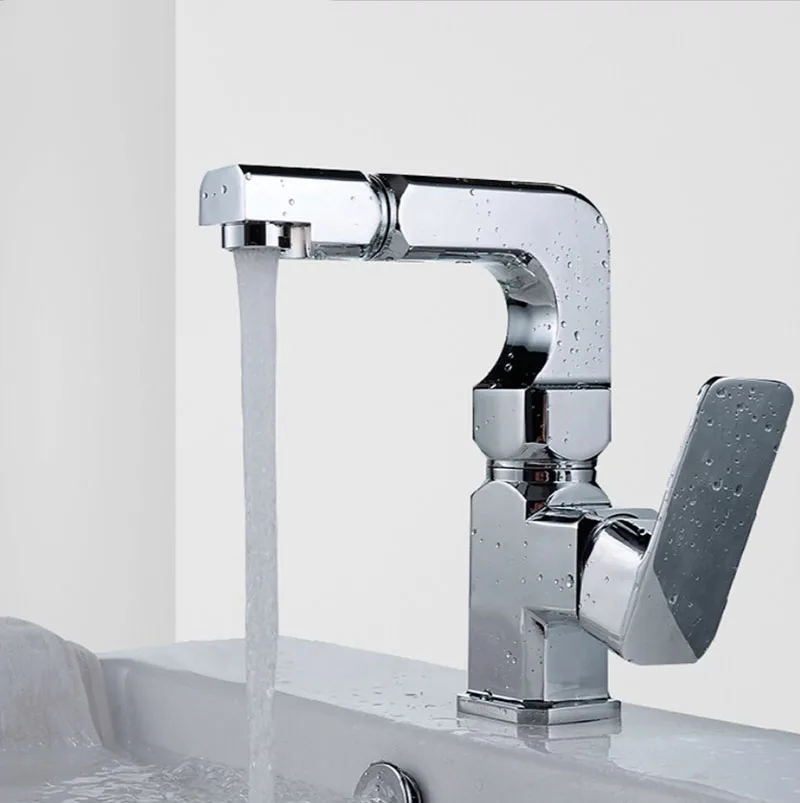 

New Arrival 360 Rotation Spout Modern Kitchen Tap Polished Single Handle Wash Basin Faucet For Bathroom Cozinha Torneira
