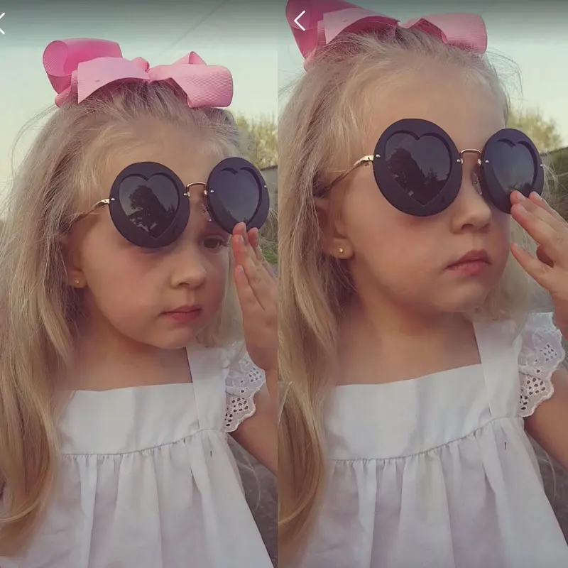 В форме сердца очки детские поляризационные круглые Брендовая дизайнерская обувь для детей, комплект одежды для маленьких мальчиков и девочек, солнцезащитные очки очки UV400 Oculos Gafas