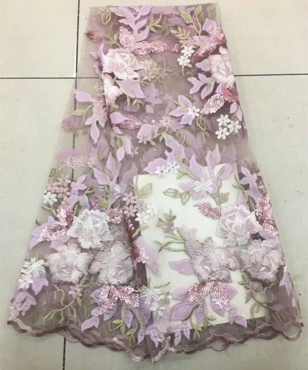 

African lace fabric sequins lace 2018 High quality nigerian french tulle lace,african net lace fabric for party dress