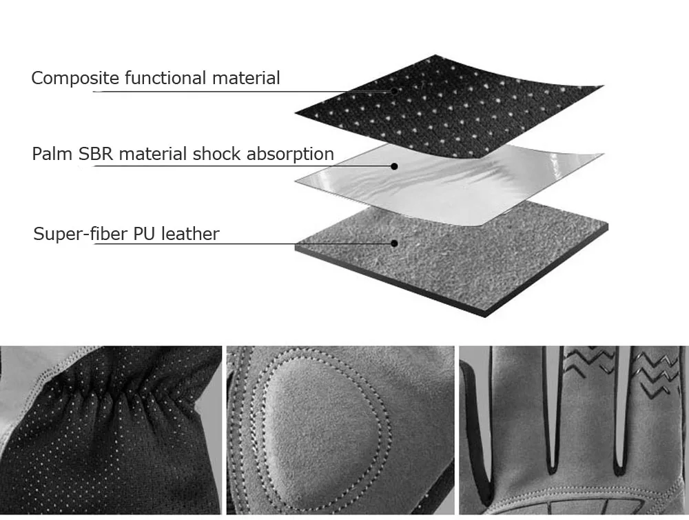ROCKBROS Зимние перчатки для велоспорта с гелевой подкладкой, теплые перчатки для велосипеда с полным пальцем, перчатки для велоспорта с сенсорным экраном, ветрозащитные перчатки для катания на лыжах