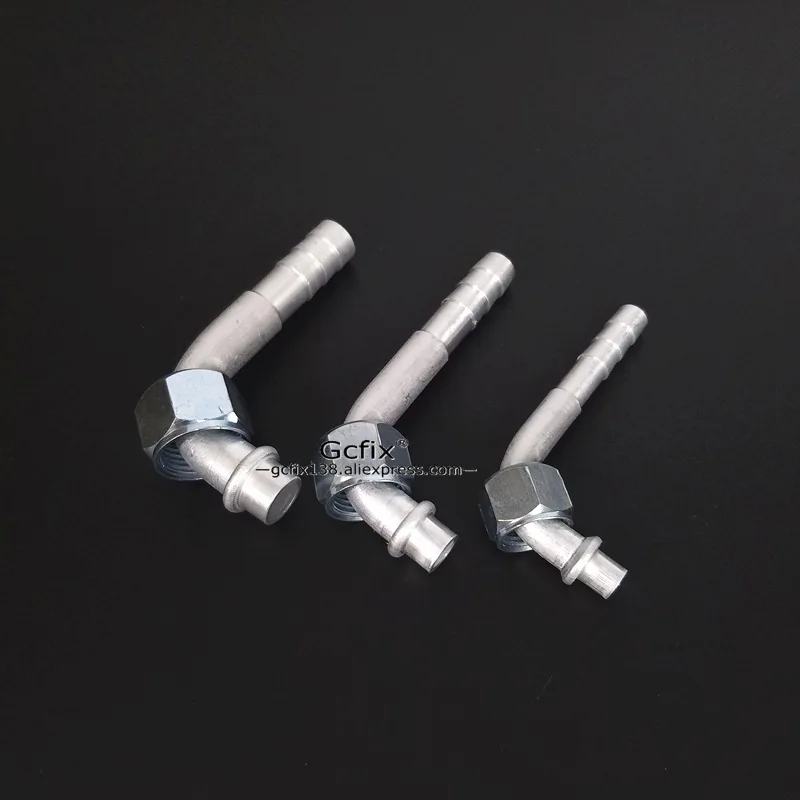 

#6 #8 #10 Barb Fitting Aluminium 90 Degree Elbow O-Ring Female Thread 5/8"-18 3/4"-16 7/8"-14 for A/C Air Conditioning Hose Pipe