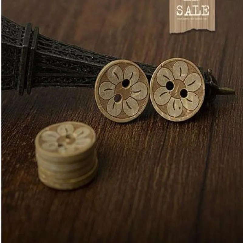 

15mm high-quality wood buttons children button two holes buckle clothing materials DIY handmade accessories