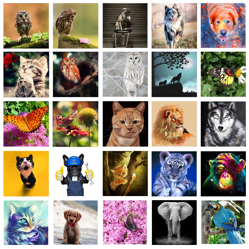 

Golden Panno DIY 5D Diamond Painting Mosaic Cartoon Cute pet Animals Handmade Diamond Cross stitch Set Diamond Embroidery 35x35