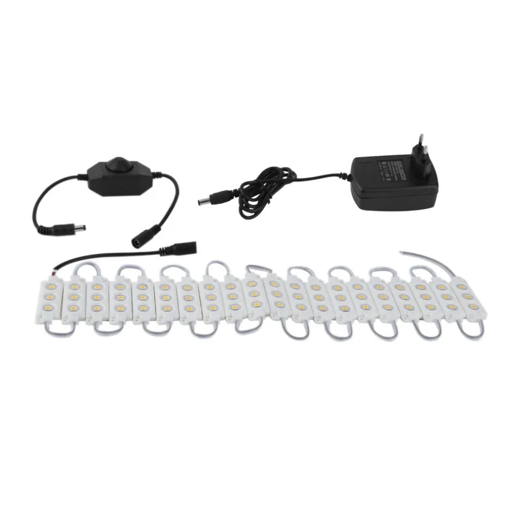 

3m 20Row + Dimmer + Adapter 5050 Mirror Lamp LED Light Warm White EU/US/UK/AU Plug 14.4W Indoor Bathroom Wall Lighting Free Ship
