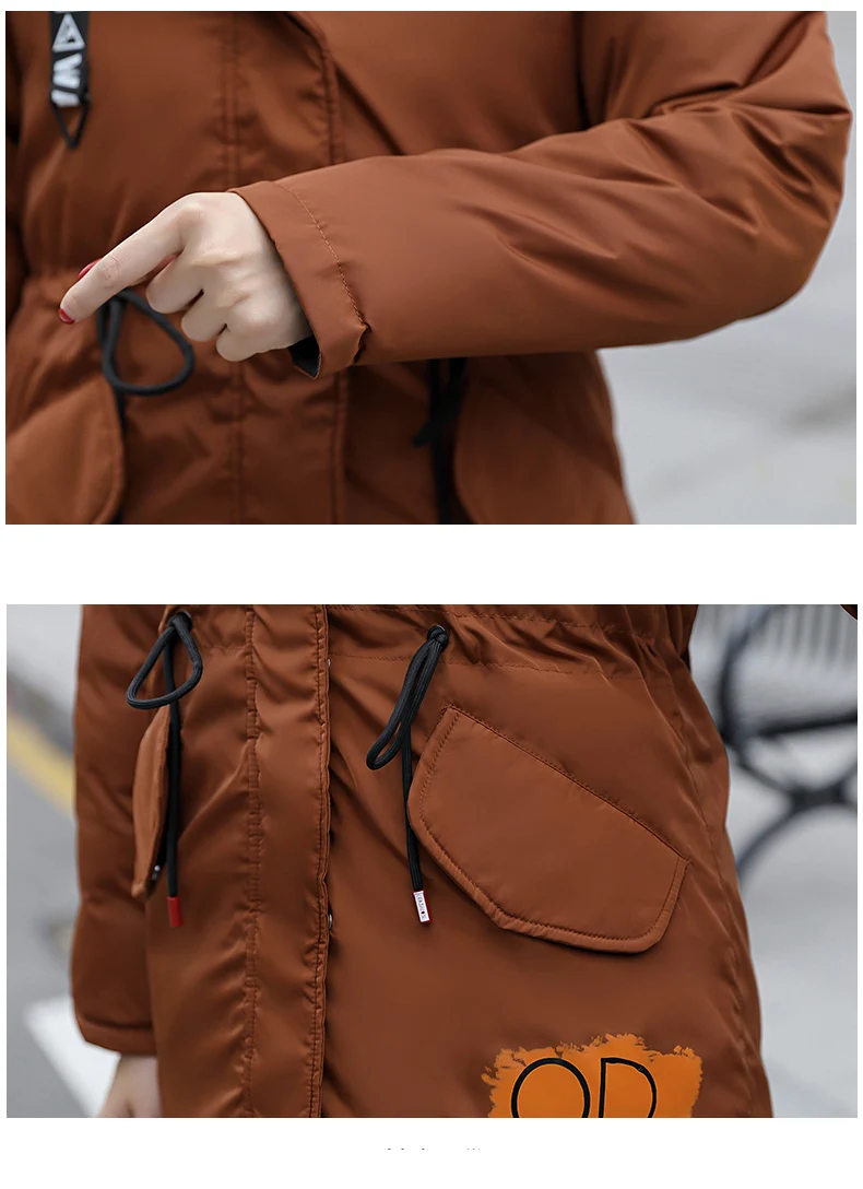 Зимняя куртка женская Длинные парка женская толстые теплые пальто женское верхняя одежда меховой воротник куртки женские с капюшоном плюс размер