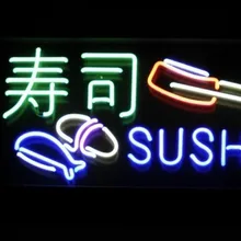Пользовательские суши СТЕКЛО Неоновый свет знак пивной бар