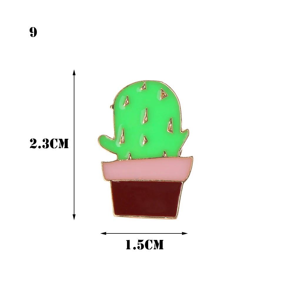 1 шт. очаровательный воротник булавка значок корсаж мультфильм растение брошь кактус булавки ювелирные изделия - Цвет: 9