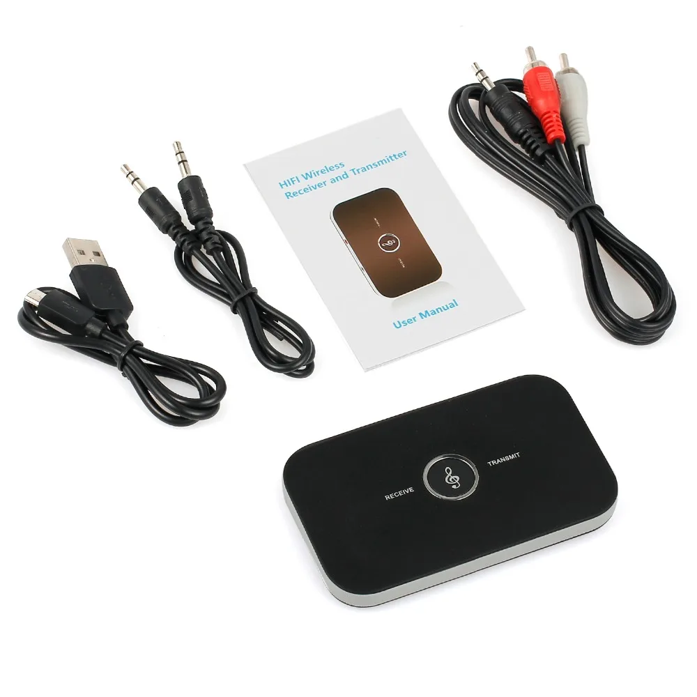 Neoteck Wireless 2 in 1 Bluetooth Stereo Audio Music Transmitter and Receiver Adapter 3 5mm Jack Aux Audio RCA for Headphone Car