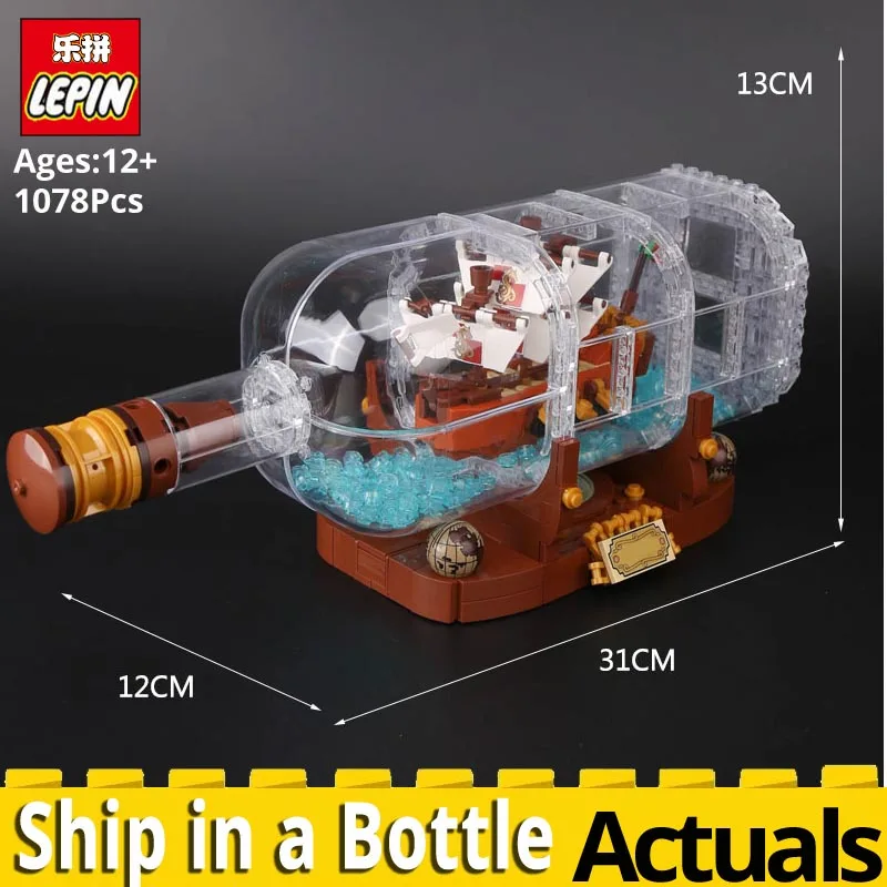 

LEPIN Movie Series 16051 The Ship in a Bottle Set Building Blocks Bricks marvel educational toys Gift legoings IDEAS 21313 model