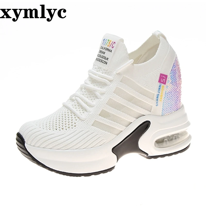 

2019 spring autumn fashion platform shoes casual sweet sports shoes shallow mouth Femmes Height Increase Shoes White mujer