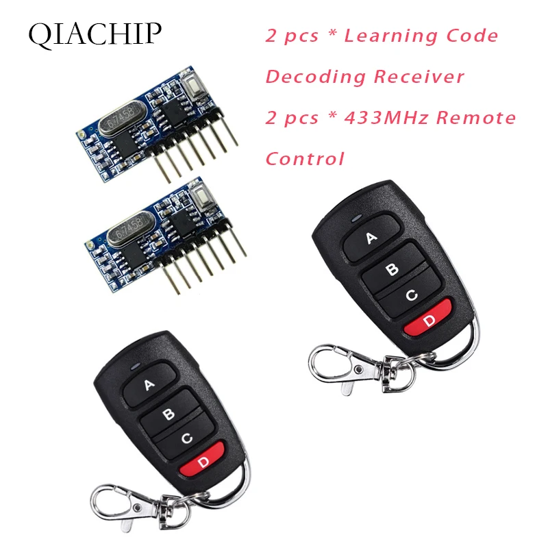 QIACHIP RF 433 МГц Супергетеродинный приемник беспроводное реле DC 1CH ASK/OOK модуль к MCU/ARM Arduino UNO 433,92 МГц пульт дистанционного управления