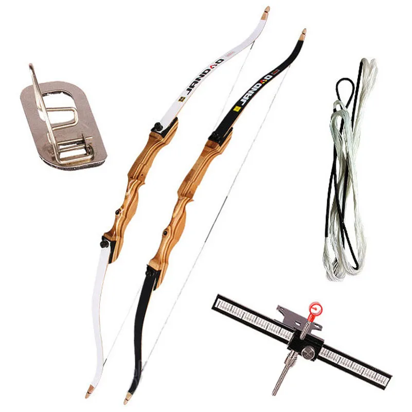 

66"/68"/70" 10-40lbs Songzu Recurve Bow with Pure Wood Riser and Black and White Limbs for Shooting/Hunting Training Archery