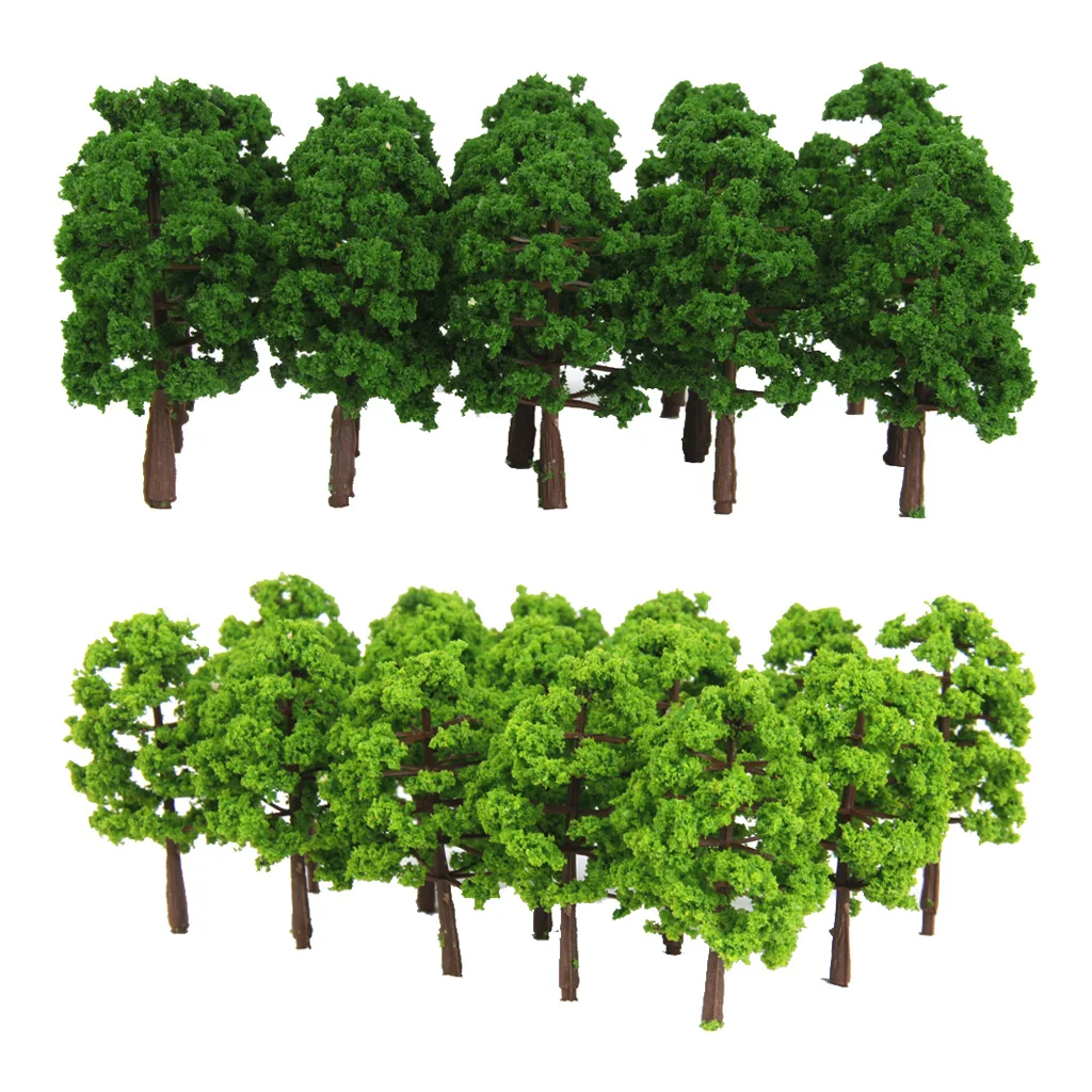 40 штук 8 см 1:150 N масштаб пластиковые модели деревьев Пейзаж для железной дороги сад Bulding модель песок стол Декор
