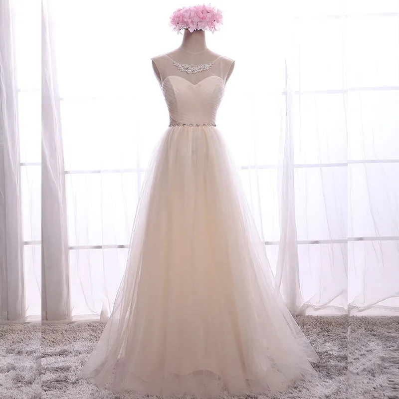 Настоящий образец дешевые длинные белые шифоновые платья с кристаллами для подружек невесты модное розовое торжественное платье Vestidos De Novia