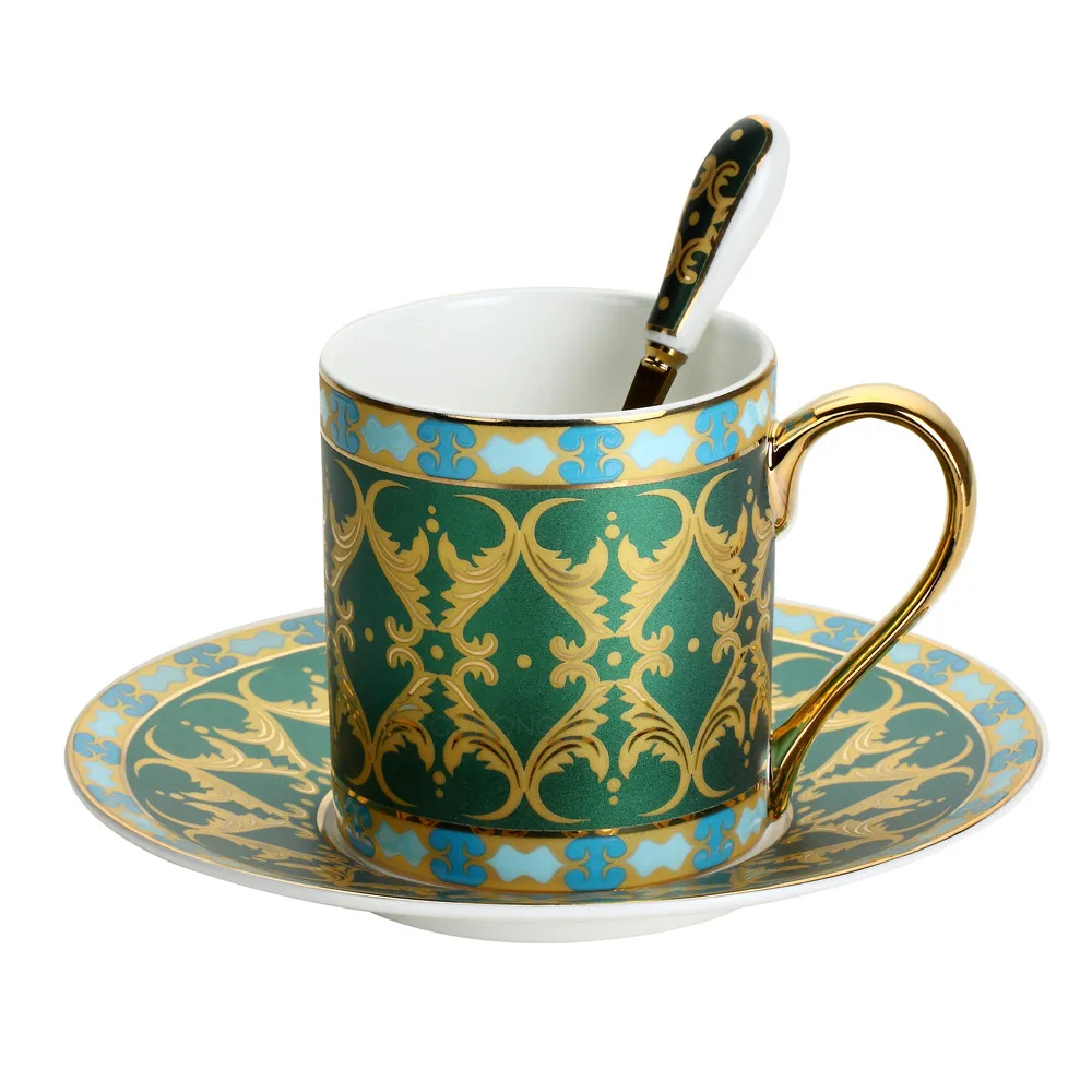 Фарфоровые чашки для кофе с блюдцем, Керамика Чай Кофе Набор кружек набор для чая Питьевая чашка кружка комплект - Цвет: 250ml Cup and Saucer