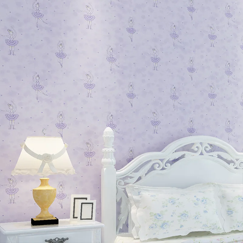 

0.53x10m Nonwovens Modern Dance Little Girl Pattern Wallpaper Kids Room Wedding Room Bedroom Living Room Background Wallpaper