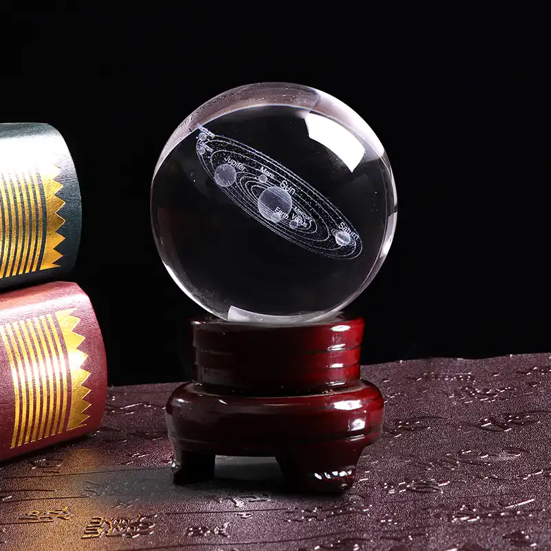 Solar System Crystal Ball 3d Laser Engraved Sun System Cosmic Model With Various Celestial Bodies Home Decor Decorative Ball