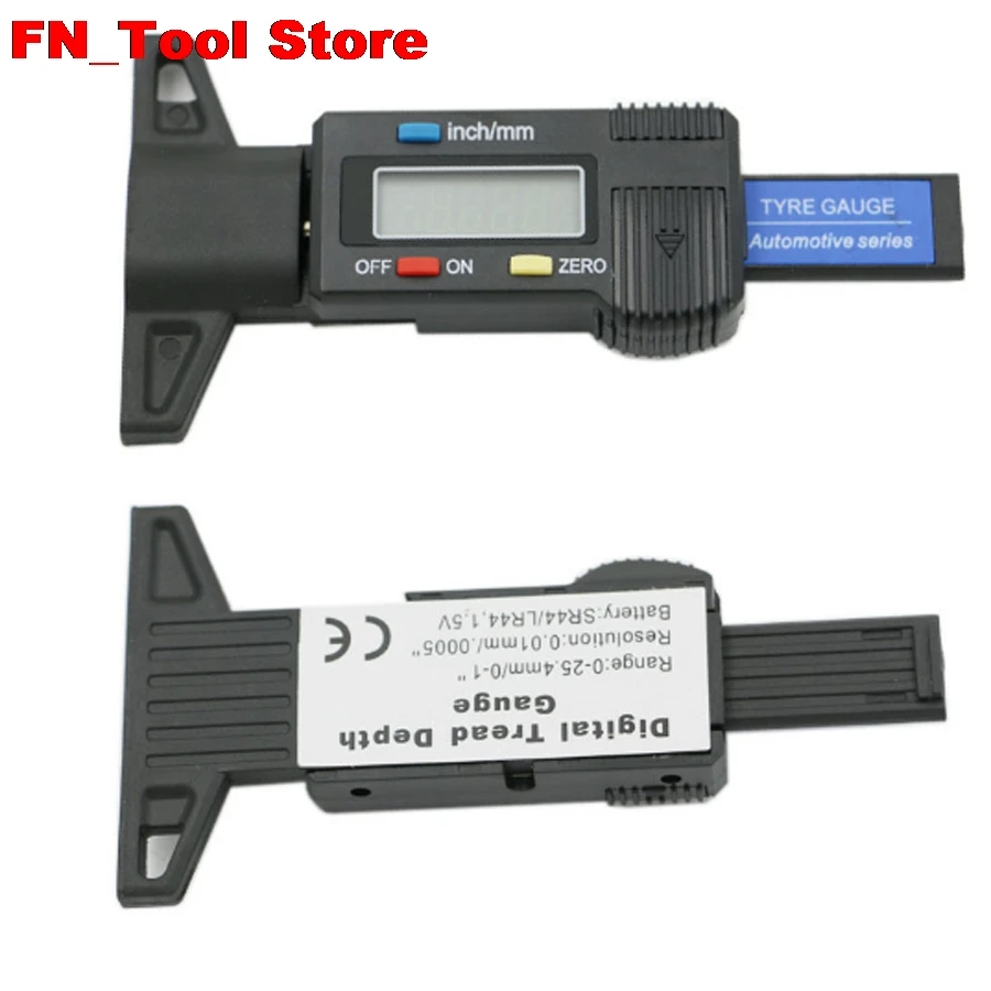 0 25.4mm High precision Digital Tread Depth Gauge Depthometer for Wheel