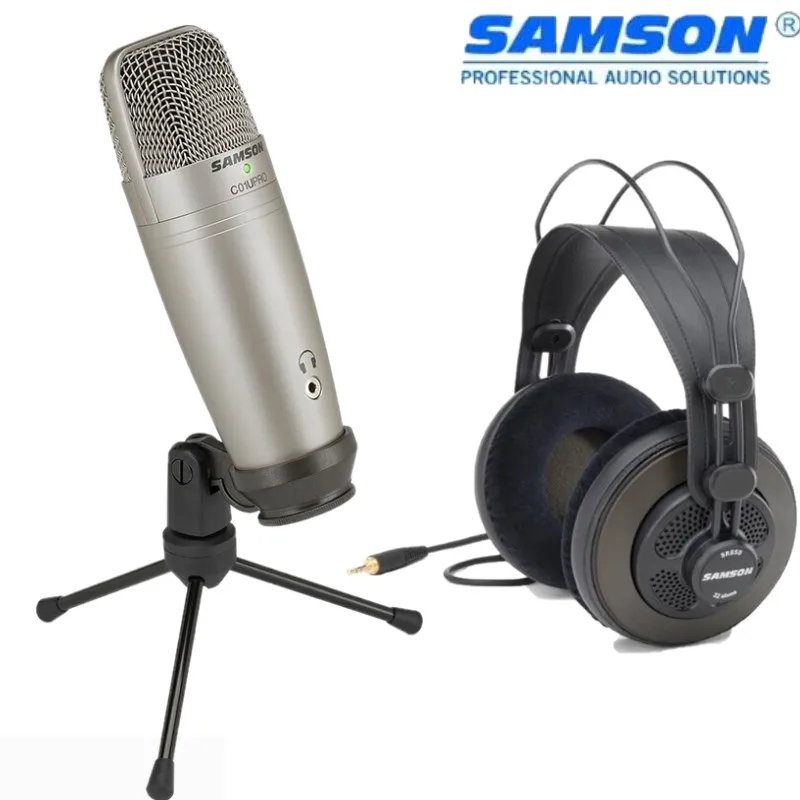 

SAMSON C01U Pro SAMSON SR850 headphone USB condenser microphone studio reference monitor headphones for live broadcast recording