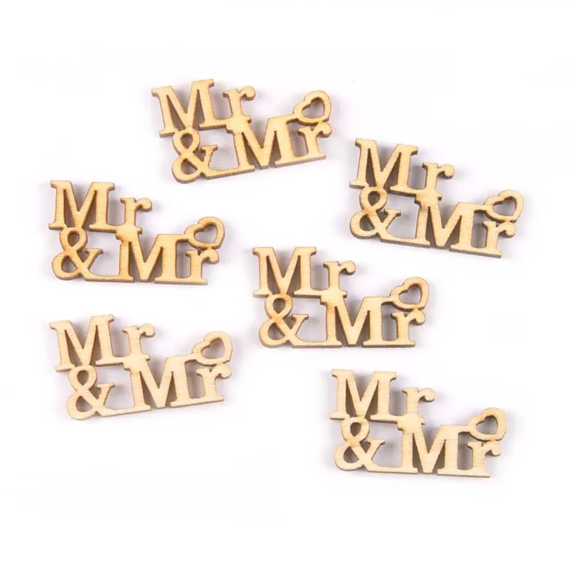 

20Pcs Mr&Mrs Pattern Wooden Decoration DIY Accessories For Handmade Home Wood Slices Craft Scrapbook Embellishment 20x35mm M1944