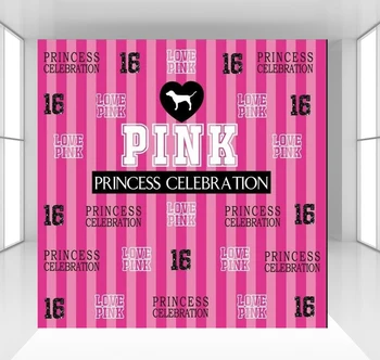 

Pink princess stripes photography backdrops baby shower photo background stweet 16 birthday party decoration photo studio CZ-134