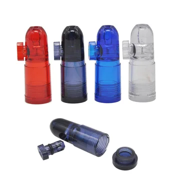 

24pcs/lot Plastic Snuff Dispenser Bullet Rocket Snorter sunff smoking pipe Herb Tobacco Smoke Pipe Pocket wholesale Pipe