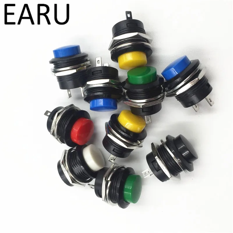 6 Pz Momentaneo Mini Pulsante Rotondo Interruttore Off-(On) Installazione Foro 16Mm Fabbrica Online Vendita Calda All'Ingrosso 6A125V/Ac 3A 250V