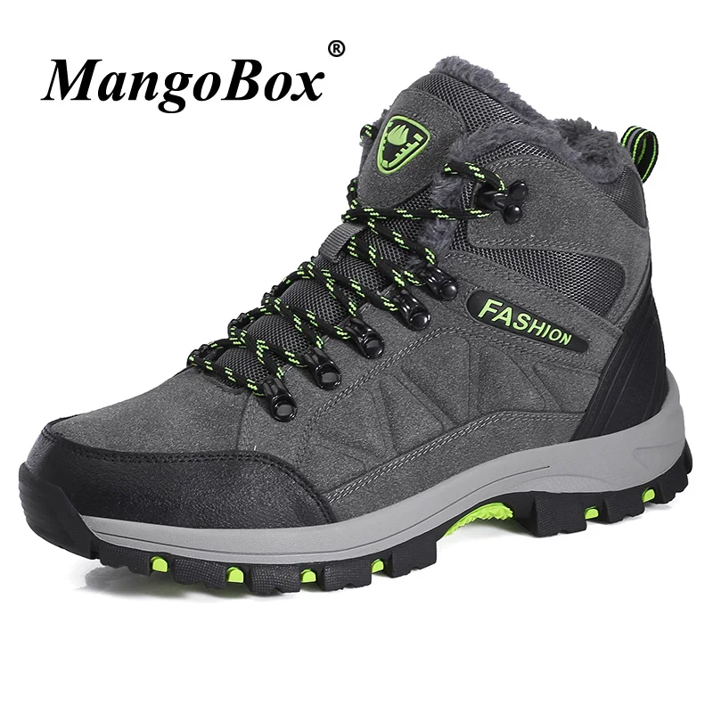 

Winter Mountain Hiking Boots Unisex Sport Shoes for Woman With fur Tactical Boots Anti-Slip Trekking Boots Climbing Sneakers