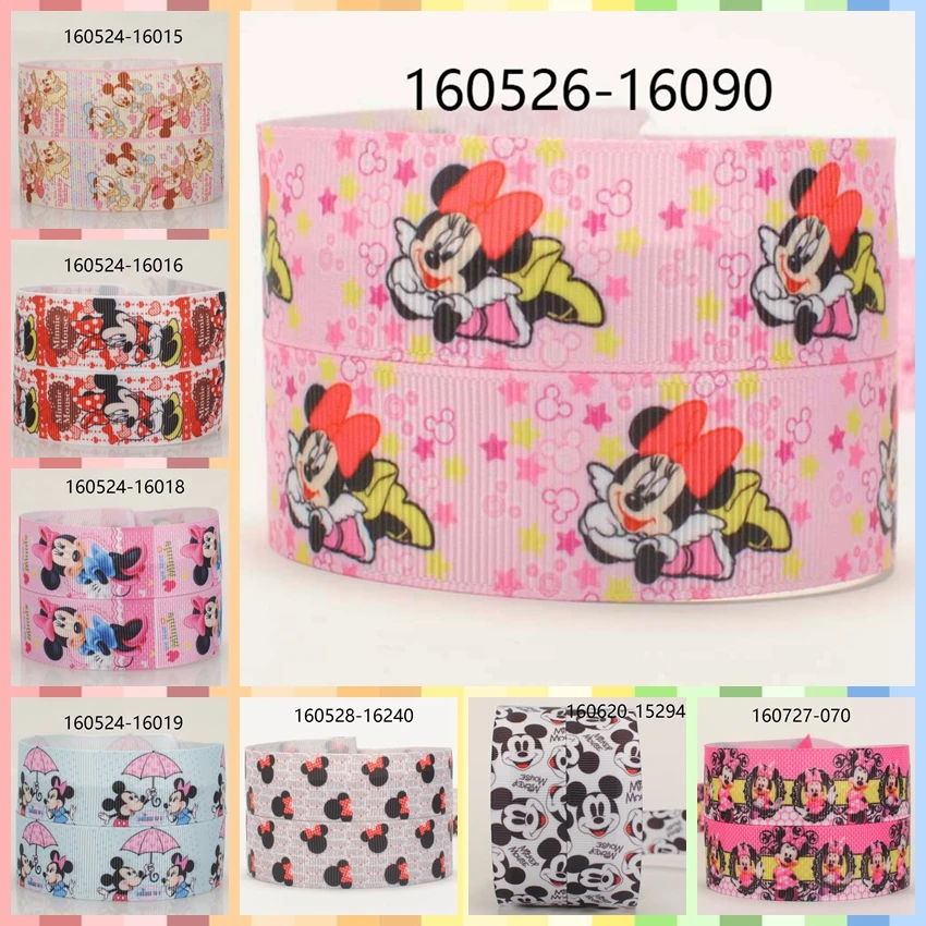 

10yards -different sizes -hot sales mickey pattern ribbon printed Grosgrain ribbon