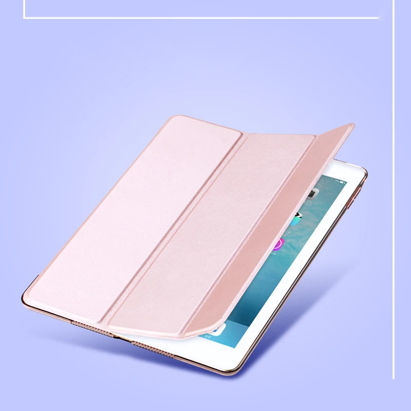 

For Apple iPad pro 10.5 inch Leather Silicone Soft Back Trifold Stand Sleep Smart Cover For iPad pro 10.5 Case Cover