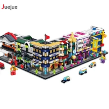 Mini City Street Model Store Series Popcorn Sprite Nail Shop Model Building Blocks Compatible with Legoe Hsanhe Kids Toys Gift