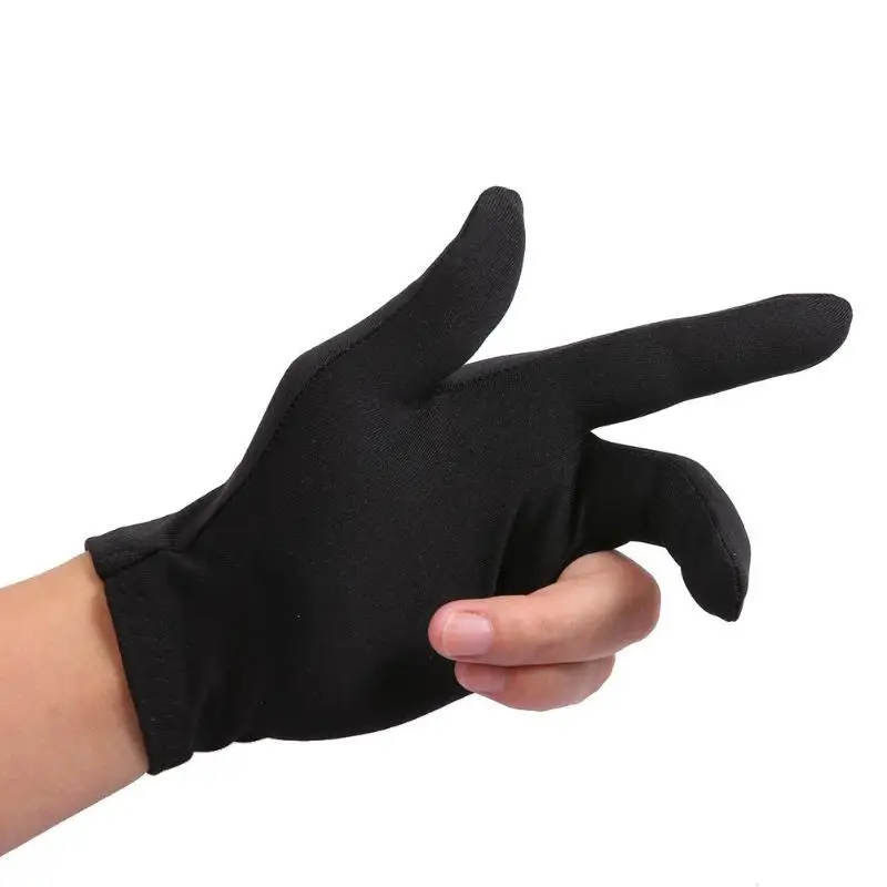 Перчатки для снукера, бильярдные перчатки с вышивкой, перчатки с открытыми пальцами для левой руки, перчатки с тремя пальцами, аксессуары для унисекс, лайкра, ткань, Прямая поставка