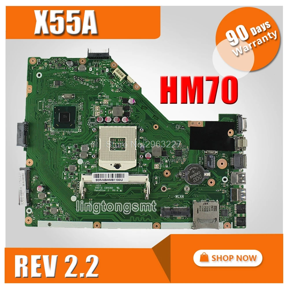  X55A Motherboard REV2.2 HM70 For ASUS X55A Laptop motherboard X55A Mainboard X55A Motherboard test 