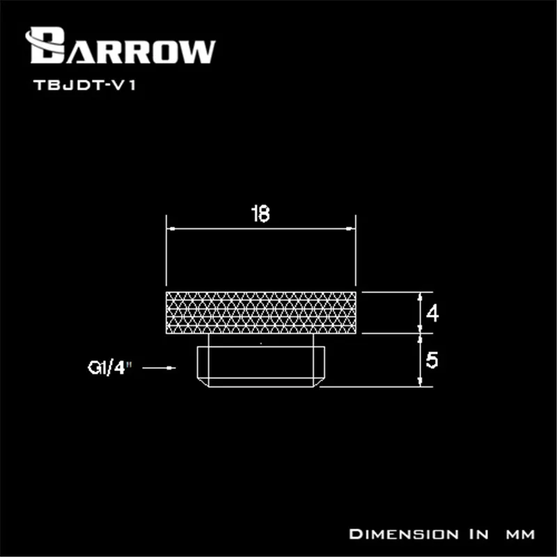 Барроу G1/4 ''зеркальная отделка стоп разъем фитинг водяное охлаждение черный