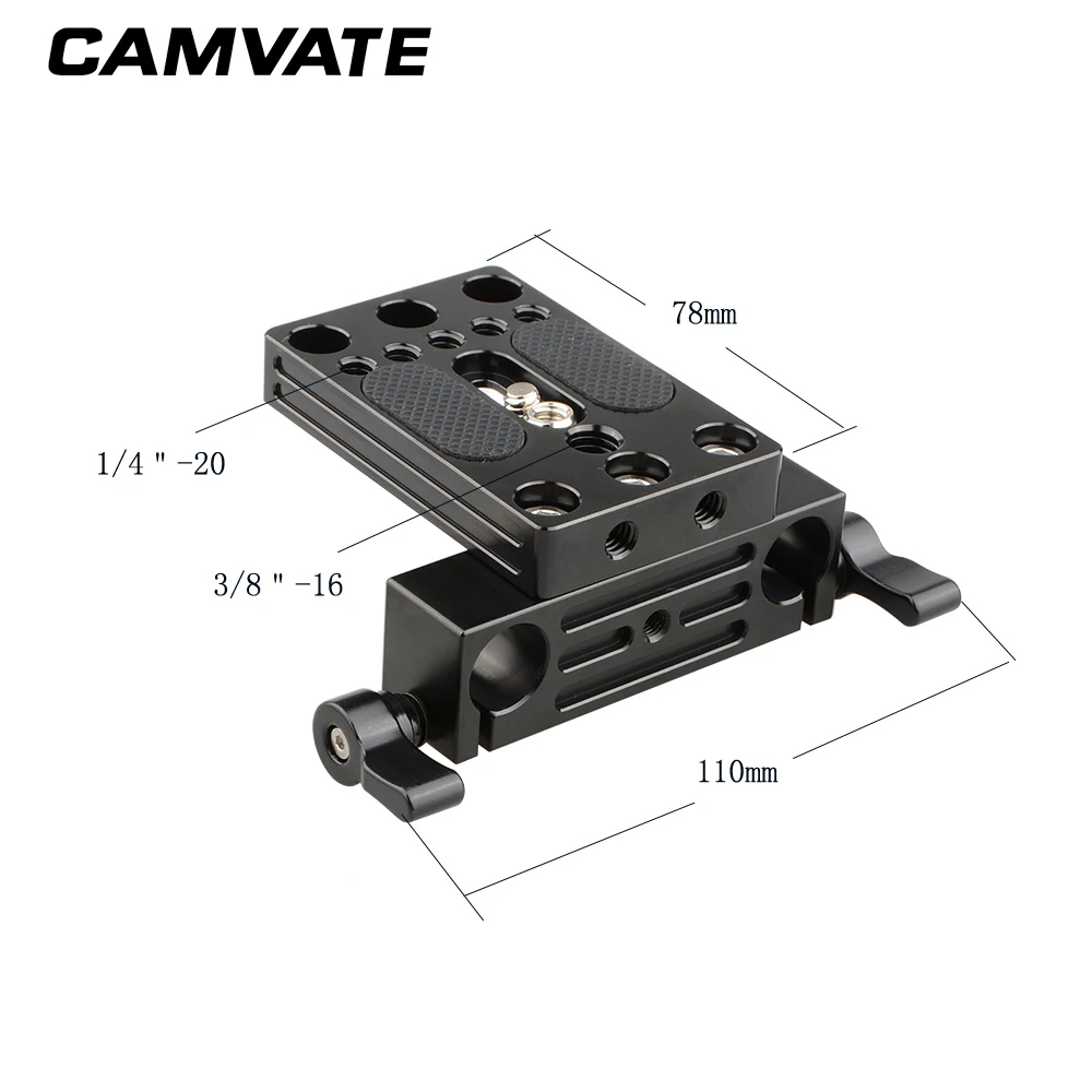 

CAMVATE Camera Baseplate Integrated With 15mm Dual Rod Clamp For Shoulder Support Rig C2109