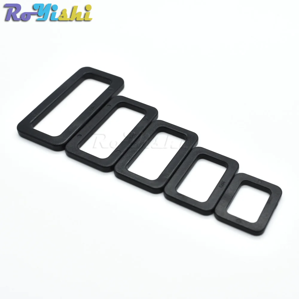 

Plastic Black Loops Looploc Buckles Rectangle Rings Backpack Straps Webbing Bag Parts Webbing Size 20mm 25mm 32mm 38mm 50mm