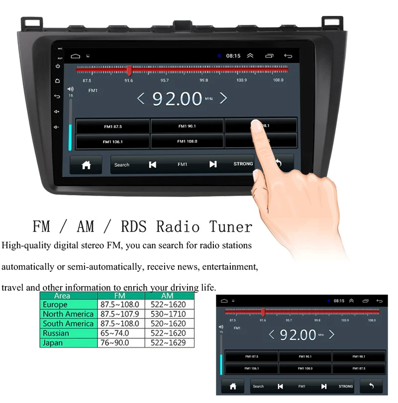 Perfect Android 8.1 car radio multimedia player for Mazda 6 2009-2015 with car dvd video player and gps HD IPS screen navigation stereo 2